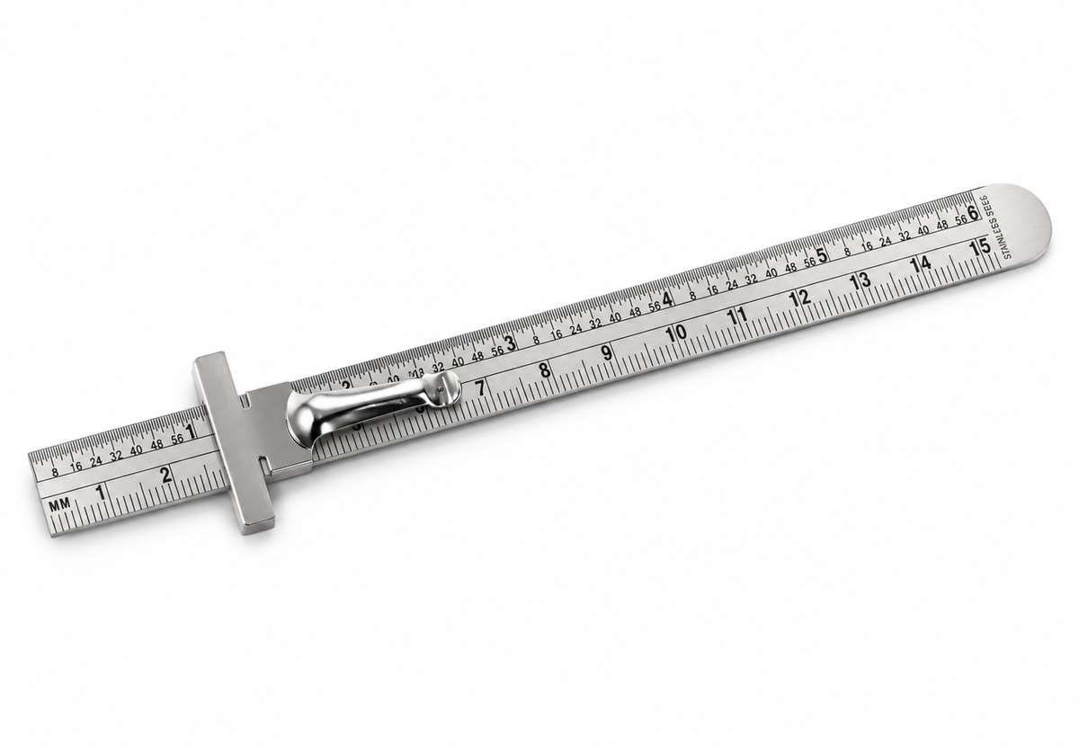 Superior 6-Inch Stainless Steel Ruler – 1/64-Inch & Millimeter Graduations