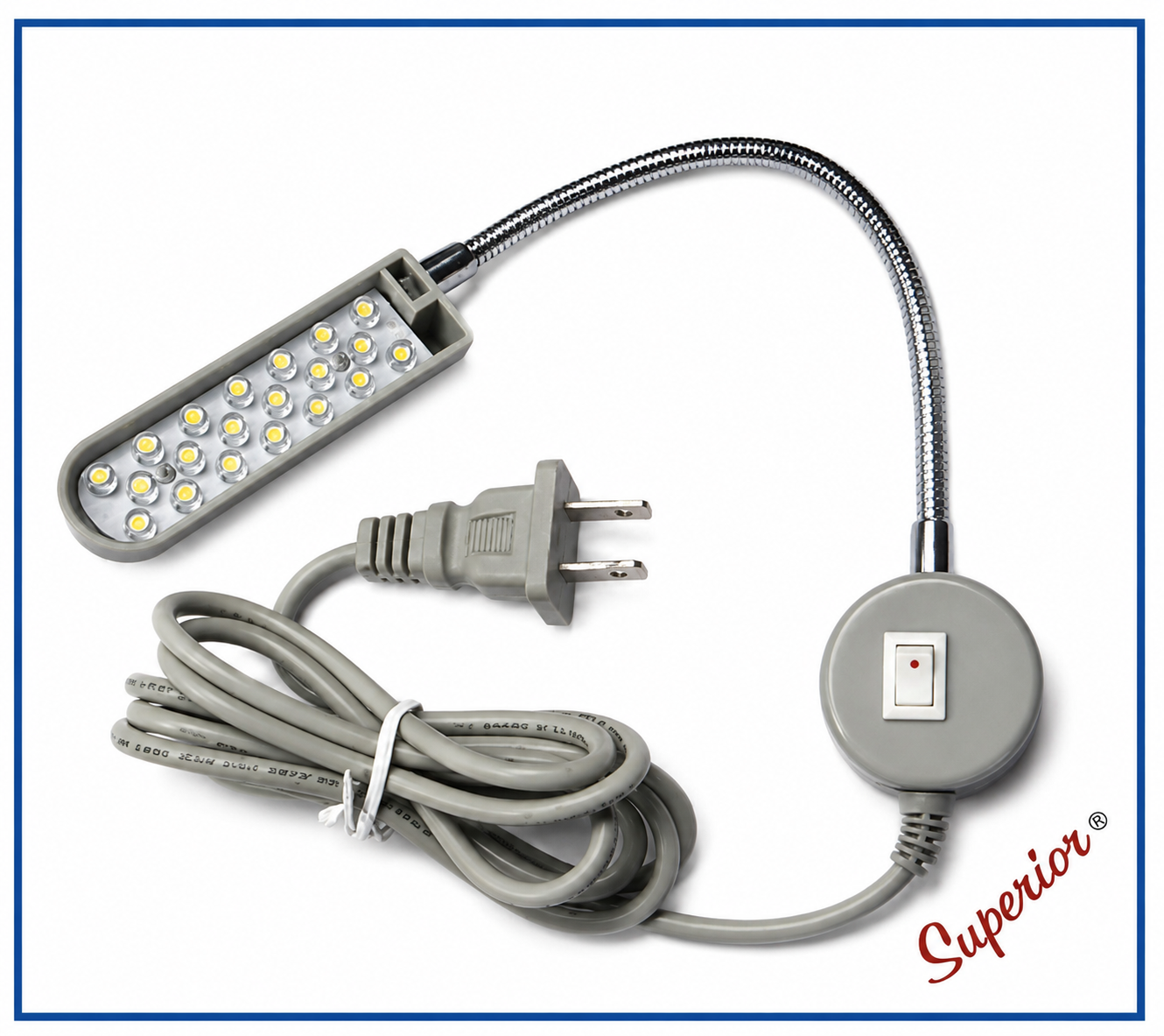 20-LED Magnetic Work Light for Sewing Machines – 110V Plug-In