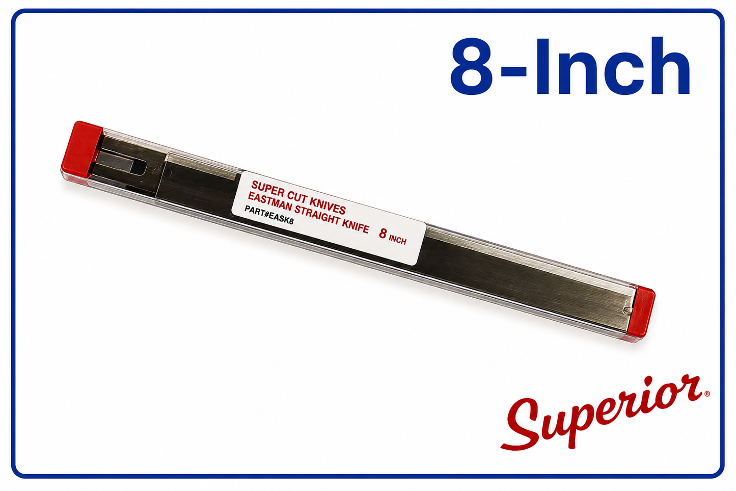 Eastman 8-Inch Straight Knife Cutting Machine Blades – One Dozen Pack
