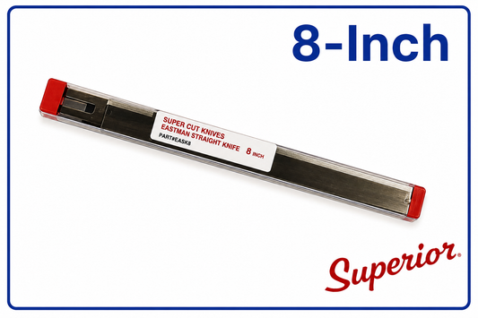 Eastman 8-Inch Straight Knife Cutting Machine Blades – One Dozen Pack