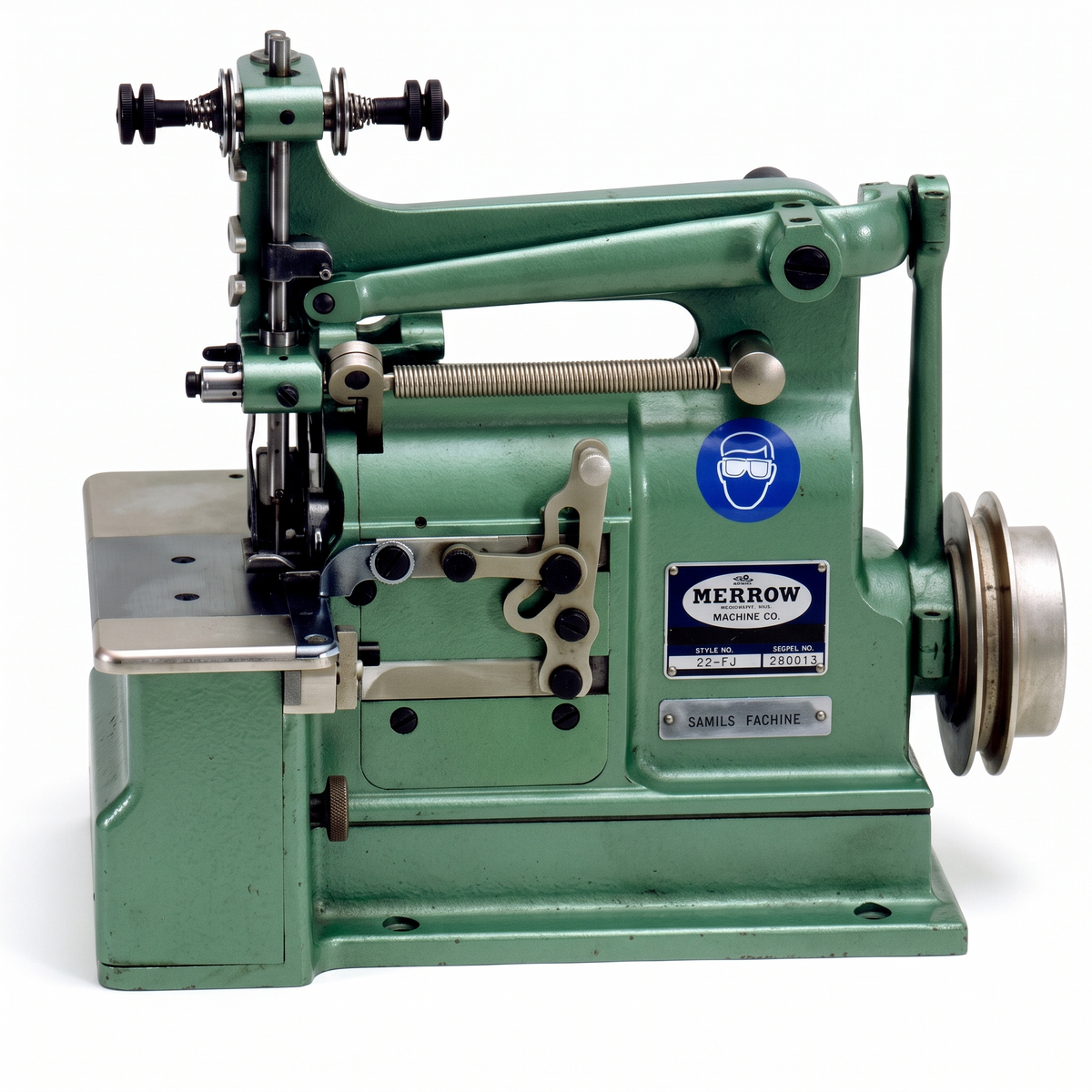 Merrow 18-E Industrial 1/2 Flat Crochet Stitch Sewing Machine 3/8 –1/2 Seam Width