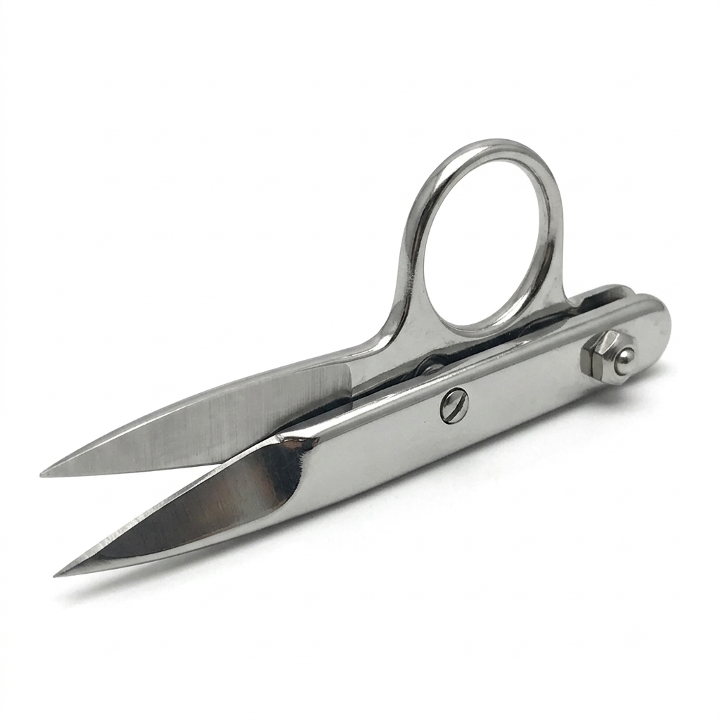 Kretzer Professional Ball-Bearing Thread Clip (Bright Chrome Finish) – Italian Precision Spring-Action Thread Snips & Trimming Nippers | Industrial Sewing & Cutting Room Supplies