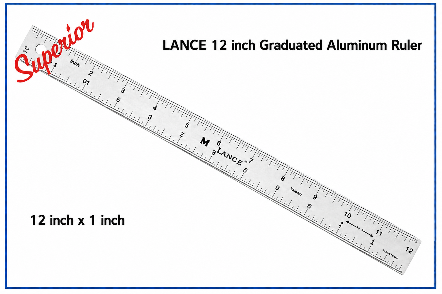 Lance 12-inch Graduated Aluminum Ruler