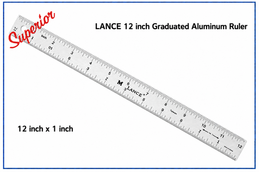 Lance 12-inch Graduated Aluminum Ruler