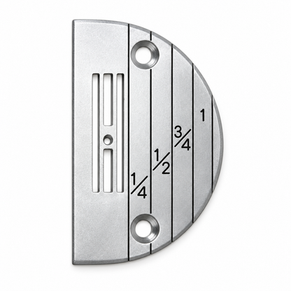 Superior Silver Needle Plate with Line Gauge for Singer Sewing Machines