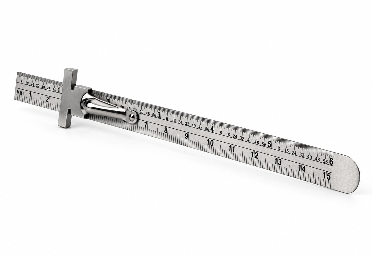 Superior 6-Inch Stainless Steel Ruler – 1/64-Inch & Millimeter Graduations