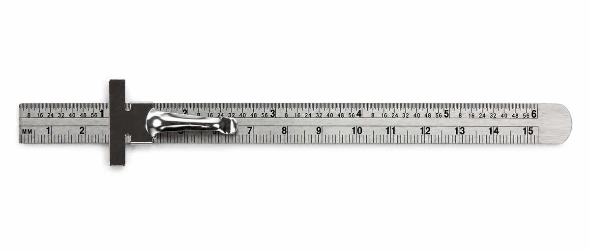 Superior 6-Inch Stainless Steel Ruler – 1/64-Inch & Millimeter Graduations